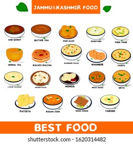 Jammu and kashmir food or Kashmiri Food Vector