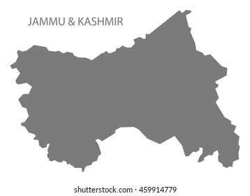 Jammu And Kashmir India Map Grey