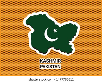 Jammu and Kashmir Map with Orange Background vector