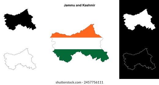 Conjunto de mapas esquemáticos de Jammu y Cachemira