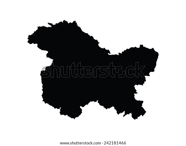 Jammu Kashmir Vector Map Silhouette Isolated Stock Vector Royalty Free 242181466