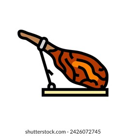 jamon iberico spanish cuisine color icon vector. jamon iberico spanish cuisine sign. isolated symbol illustration