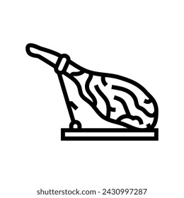 jamon iberico spanish cuisine line icon vector. jamon iberico spanish cuisine sign. isolated contour symbol black illustration