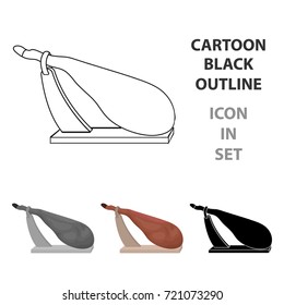 Jamon icon in cartoon style isolated on white background. Meats symbol stock vector illustration
