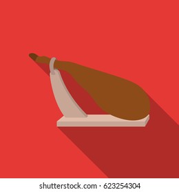 Jamon icon in flat style isolated on white background. Meats symbol stock vector illustration