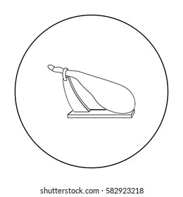 Jamon icon in outline style isolated on white background. Meats symbol stock vector illustration