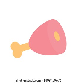 pierna de jamón en un diseño de ilustración vectorial de fondo blanco