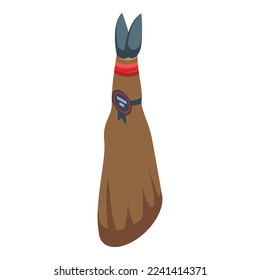 Jamon meat icon isometric vector. Spanish cuisine. Food seafood
