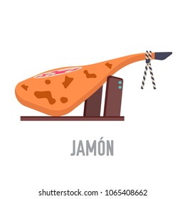 Jamon vector illustration symbol object. Flat icon style concept design