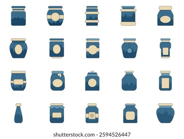Jams Jar Icon Element Set