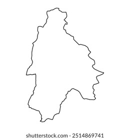 Mapa del distrito de Jamshoro, división administrativa de Pakistán. Ilustración vectorial.
