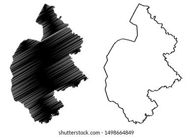 Jamtland County (Counties of Sweden, Kingdom of Sweden) map vector illustration, scribble sketch Jämtland map