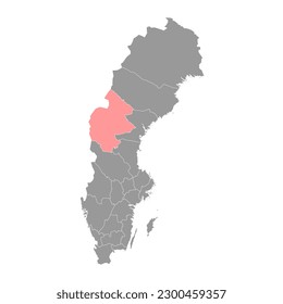 Jamtland county map, province of Sweden. Vector illustration.