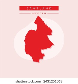 Jamtland, county of Sweden. Solid color shape ,Jamtland vector map