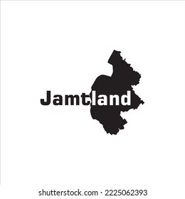 Jamtland map and black lettering design on white background