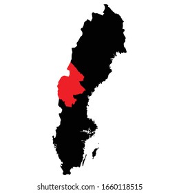 Jamtland province highlighted on Sweden map Vector EPS 10