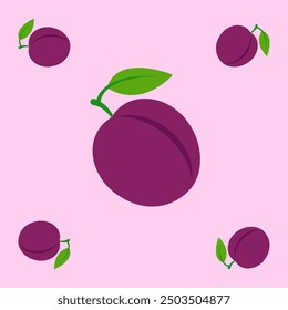 jamun fruit seamless for pattern fabric, simple jamun fruit cute repeat in square background, illustration fruit pattern wallpaper
