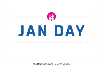 Jan Day on white background, Typographic Design of Jan Day, Vector Design of Jan Day, Jan Day Design