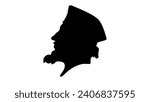 Jan Hus, black isolated silhouette