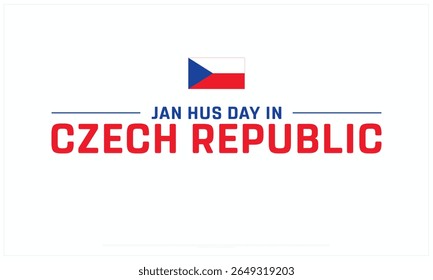 Jan Hus Day na República Checa design em fundo branco, Projeto tipográfico de Jan Hus Day na República Checa, Projeto vetorial de Jan Hus Day na República Checa, Jan Hus Day na República Checa