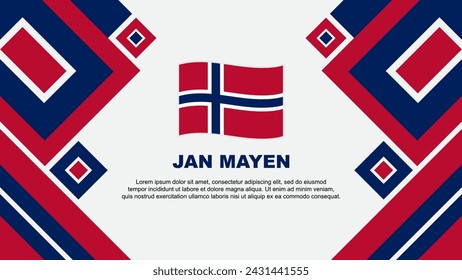 Jan Mayen Flag Abstract Background Design Template. Jan Mayen Independence Day Banner Wallpaper Vector Illustration. Jan Mayen Cartoon