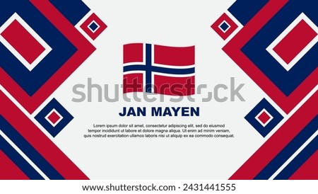 Jan Mayen Flag Abstract Background Design Template. Jan Mayen Independence Day Banner Wallpaper Vector Illustration. Jan Mayen Cartoon