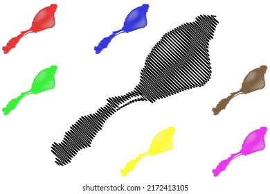 Jan Mayen island (Kingdom of Norway) map vector illustration, scribble sketch Jan Mayen map