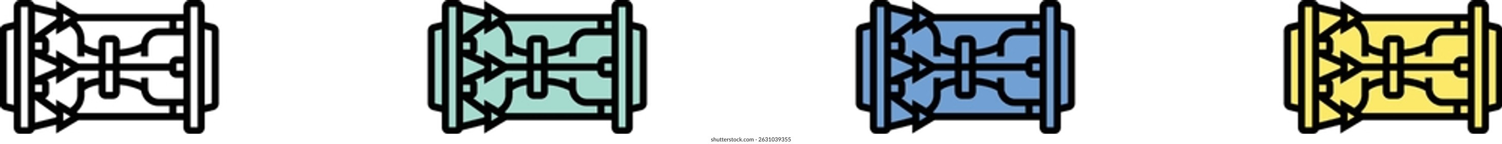 janggu icon. Outline, Green, Blue and Yellow Style Design Isolated On White Background