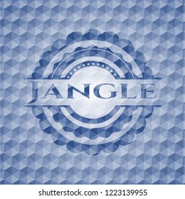 Jangle blue polygonal badge.