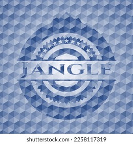 Emblema poligonal azul Jangle. Ilustración vectorial. Detallado. 