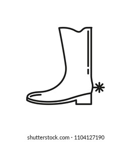 Jangle Cowboy Shoe Thin Line Icon Illustration Design