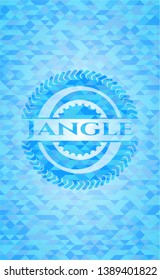 Jangle sky blue emblem with mosaic ecological style background