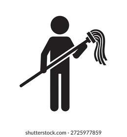 Janitor limpando ícone esfregando chão para higiene manutenção serviço de saneamento e manutenção manual trabalho doméstico limpeza pessoal de limpeza de tarefas domésticas