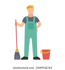 Janitor-Symbol Clipart Avatar-Logotyp isolierte Vektorillustration