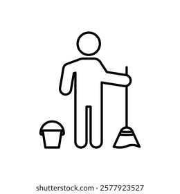 Janitor icon Flat illustration sign