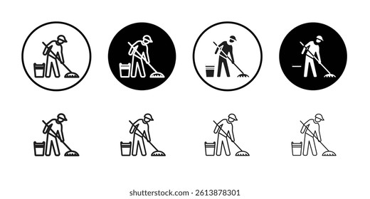 Janitor icon Isolated flat vector in outline