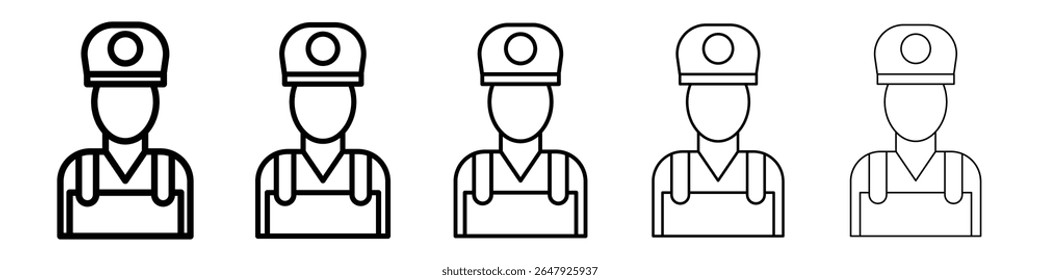 Janitor icon isolated vector on white background set