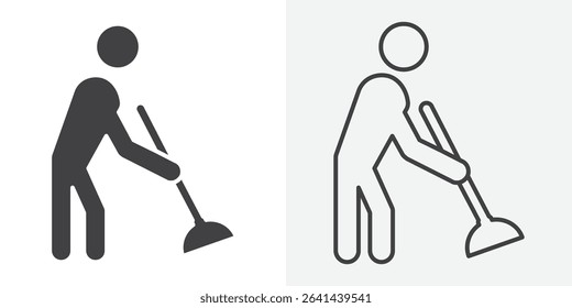 Janitor icon Line graphics illustration