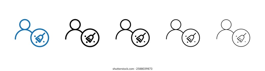 Janitor icon Outline vector logo for web ui