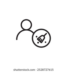 Janitor icon Outline vector for web ui