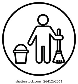 Janitor icon simple flat icon vector symbol