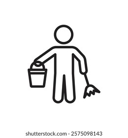 Janitor icon Simple thin outline