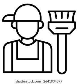 Janitor icon Thin line vector design