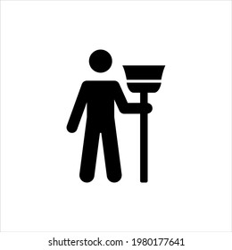 Janitor icon vector graphic illustration