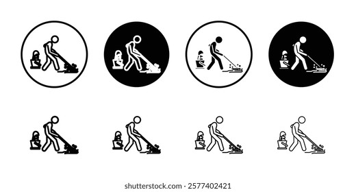 Janitor icon Vector logo set flat