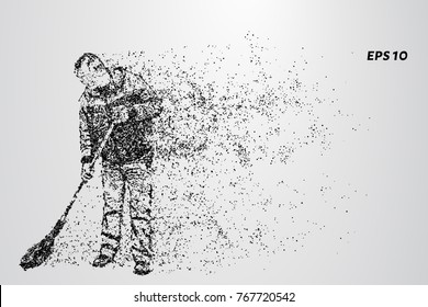 The janitor of the particles. The cleaner consists of small circles and dots