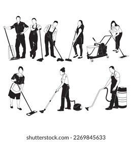janitor silhouette for various purposes