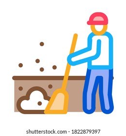 vector de icono de barrido de janitor. signo de barrido de janitor. ilustración de símbolo de color