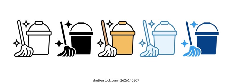 Janitor Tools Icon Set Multiple Style Collection