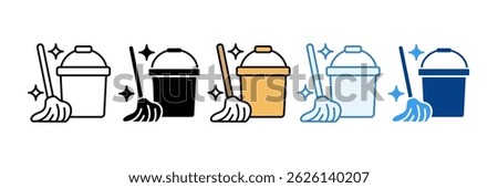 Janitor Tools Icon Set Multiple Style Collection